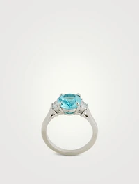 Platinum Paraiba Tourmaline Ring With Diamonds