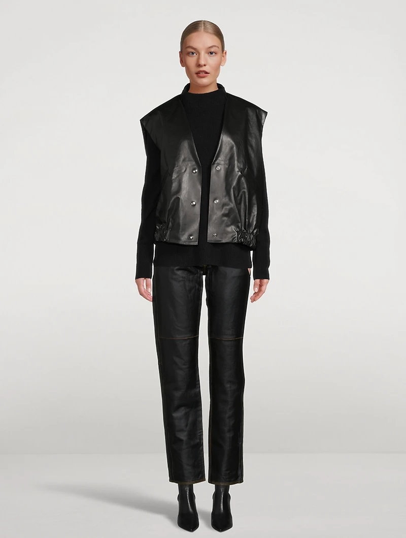 Oil Sleeveless Bomber