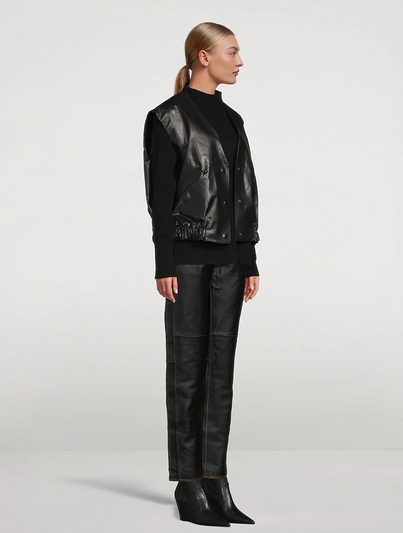 Oil Sleeveless Bomber