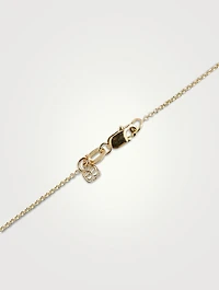 14K Gold Peace Heart Charm Necklace With Multicolour Stones