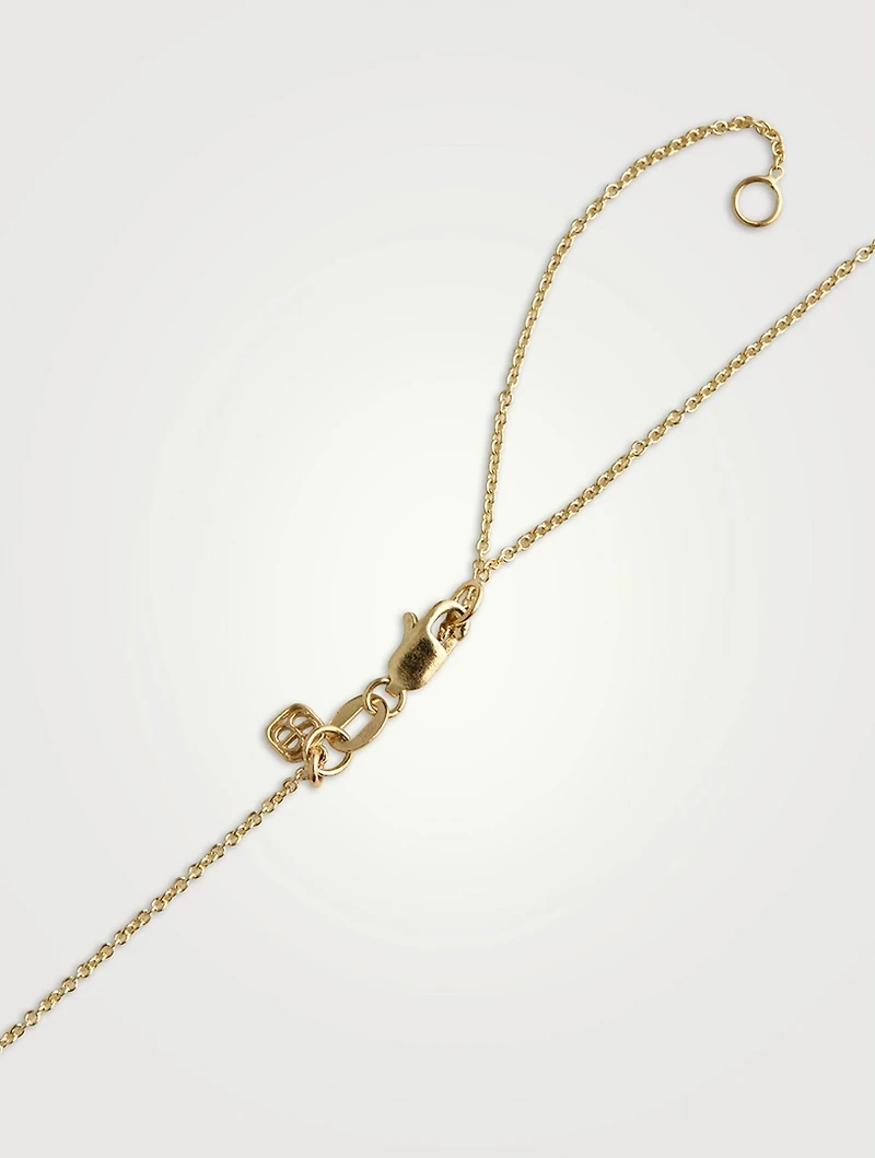 14K Gold Mushroom Pendant Necklace With Diamonds