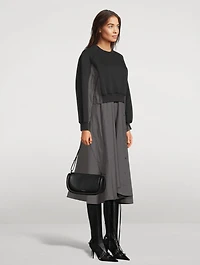Layered Sweatshirt Combo Midi Dress