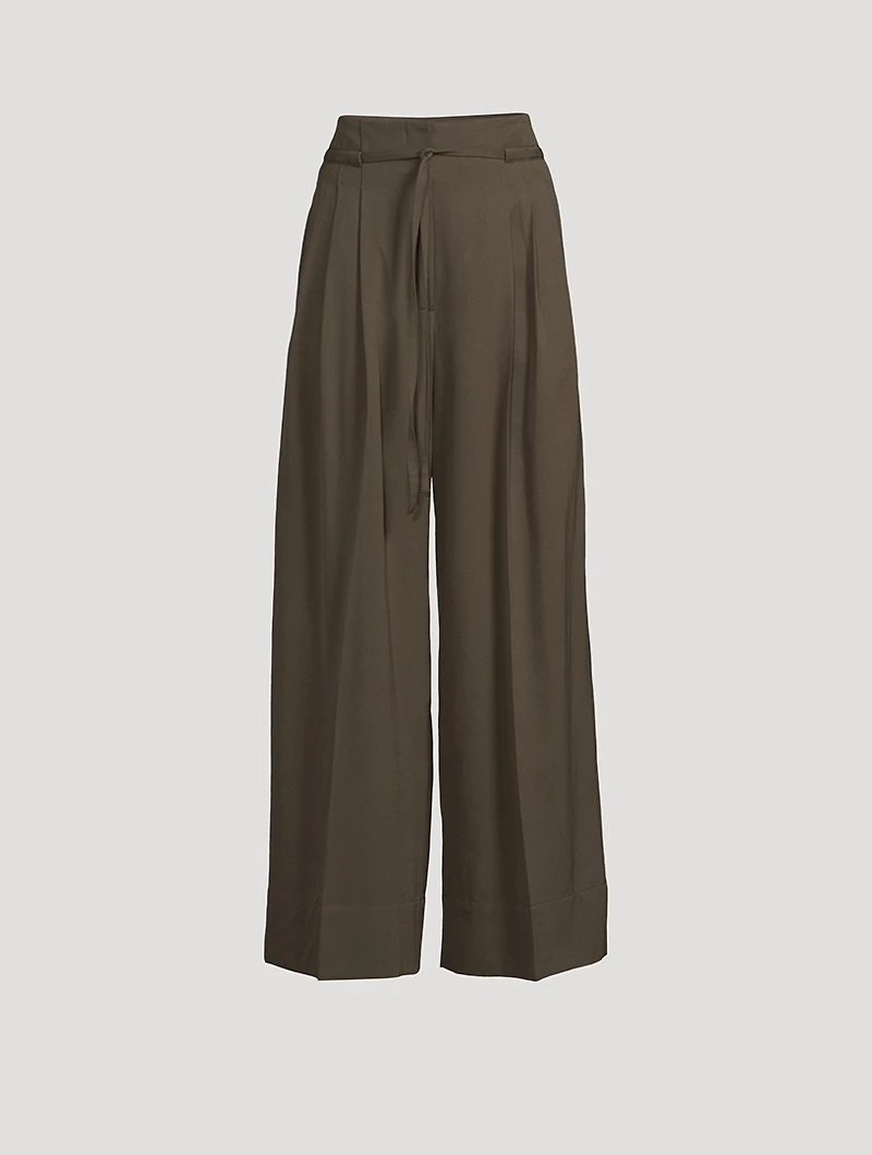 Wide-Leg Wool Trousers
