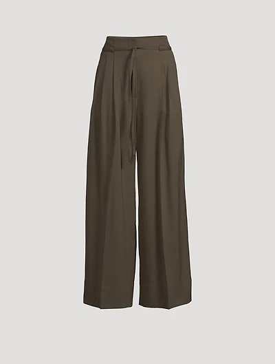 Wide-Leg Wool Trousers