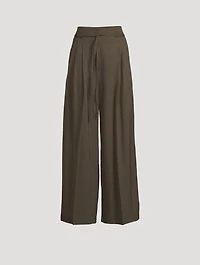 Wide-Leg Wool Trousers