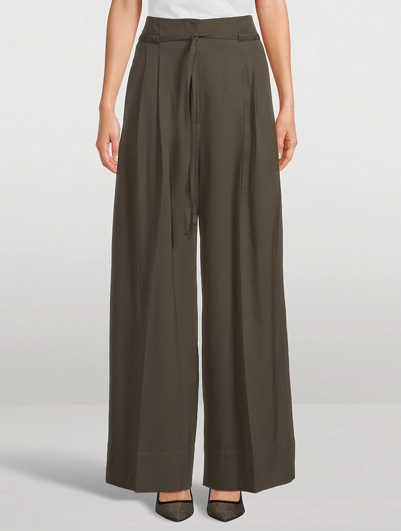 Wide-Leg Wool Trousers
