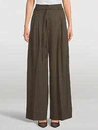 Wide-Leg Wool Trousers