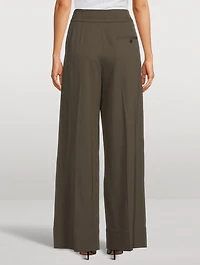 Wide-Leg Wool Trousers