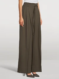 Wide-Leg Wool Trousers