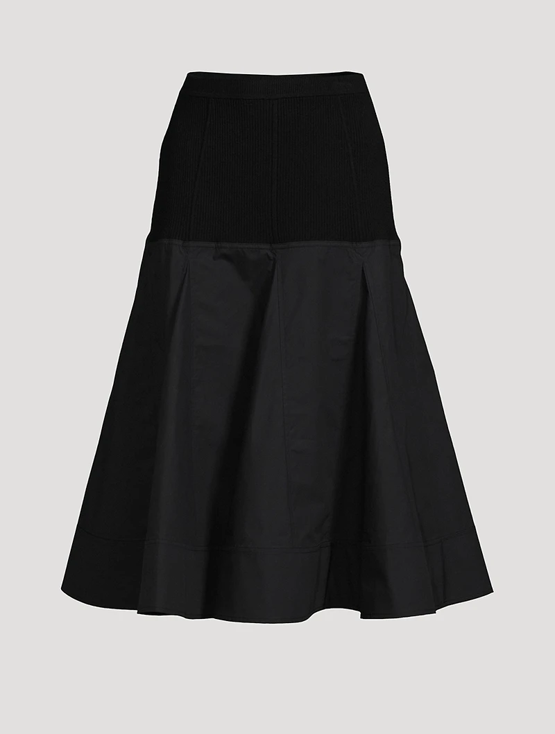 A-Line Poplin Midi Skirt