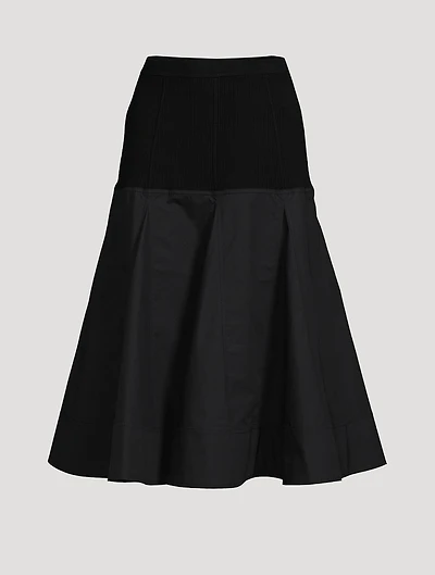 A-Line Poplin Midi Skirt