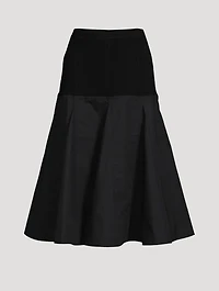 A-Line Poplin Midi Skirt