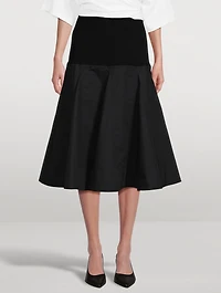 A-Line Poplin Midi Skirt