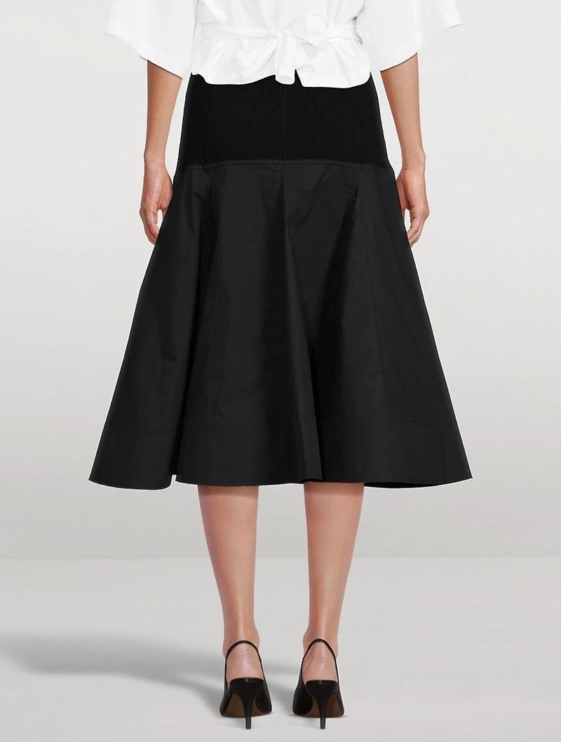A-Line Poplin Midi Skirt