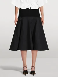 A-Line Poplin Midi Skirt