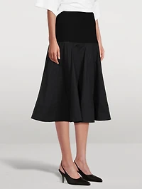 A-Line Poplin Midi Skirt