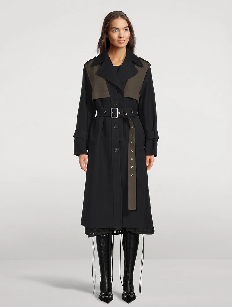 Double-Faced Cotton Linen Trench Coat