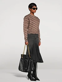 Medium Crush Leather Tote Bag