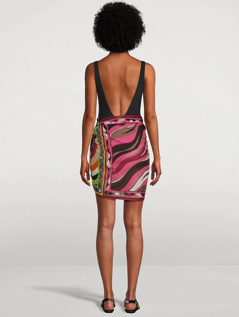 Cotton Sarong In Patchwork Print
