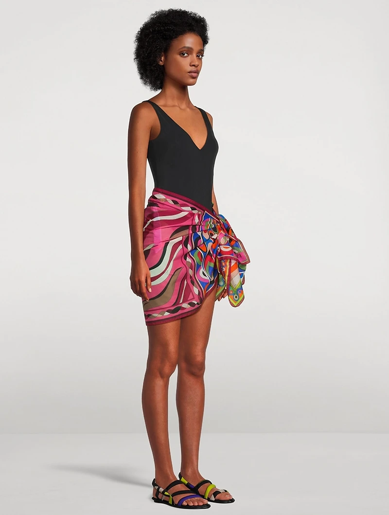 Cotton Sarong In Patchwork Print