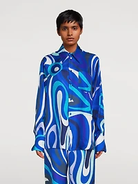 Silk Twill Shirt Marmo Print