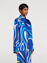 Silk Twill Shirt Marmo Print