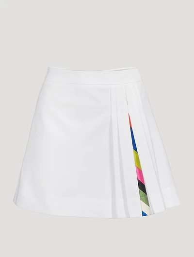 Cotton And Nylon Pleated Mini Skirt