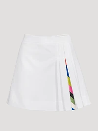Cotton And Nylon Pleated Mini Skirt