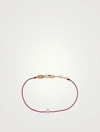 Mini 18K Gold Rabbit String Bracelet With Diamond
