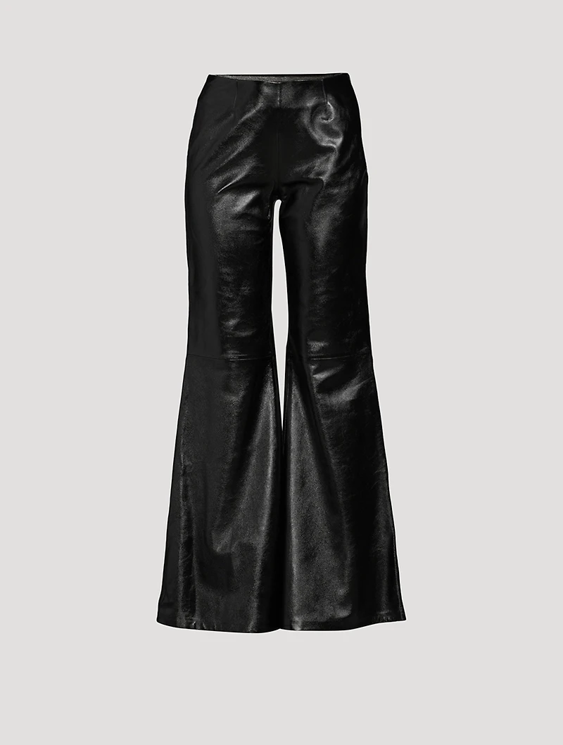 Leather Flared Trousers