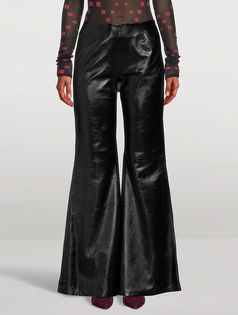 Leather Flared Trousers