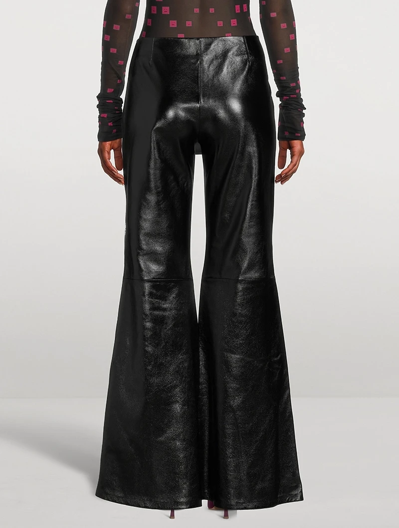 Leather Flared Trousers