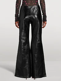 Leather Flared Trousers