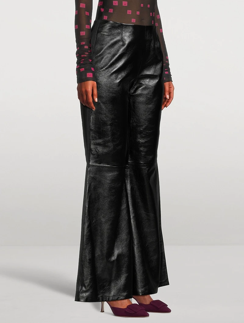 Leather Flared Trousers
