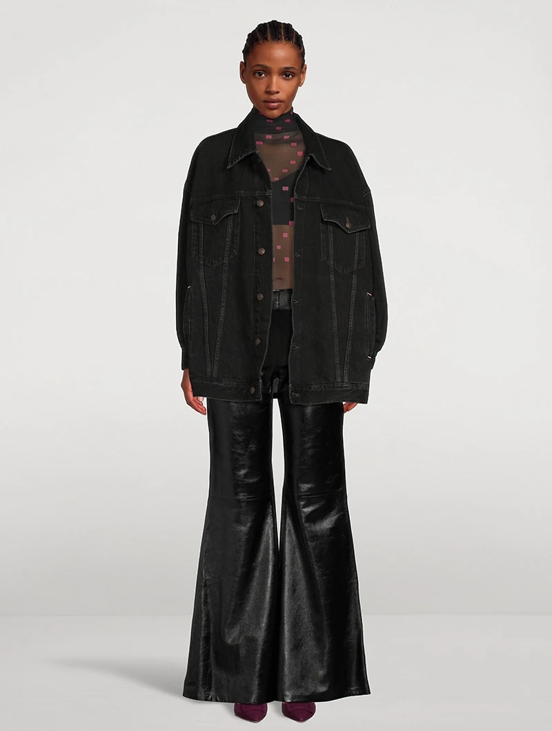 Leather Flared Trousers