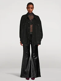 Leather Flared Trousers