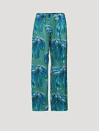 Satin Trousers Bow Print