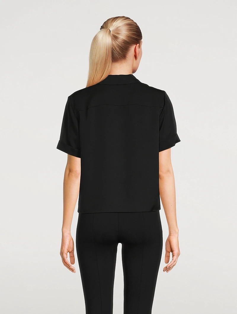 Silk Georgette Camp Shirt