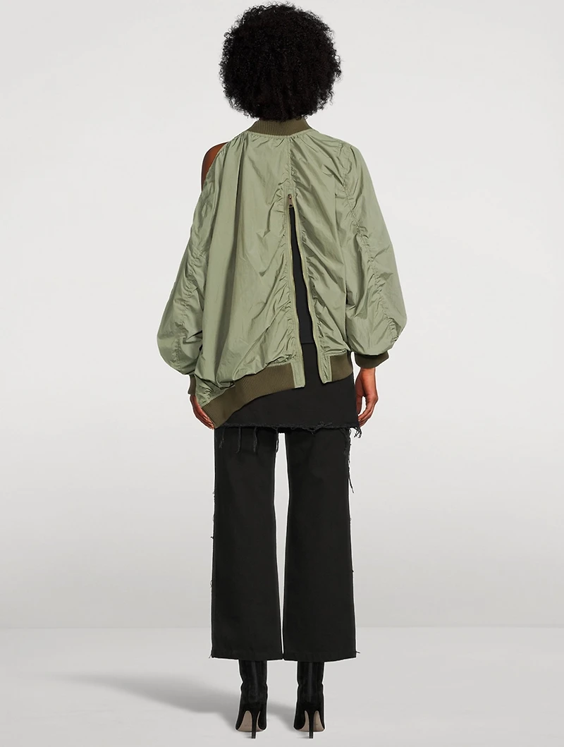 Deconstructed Oversized Bomber Jacket