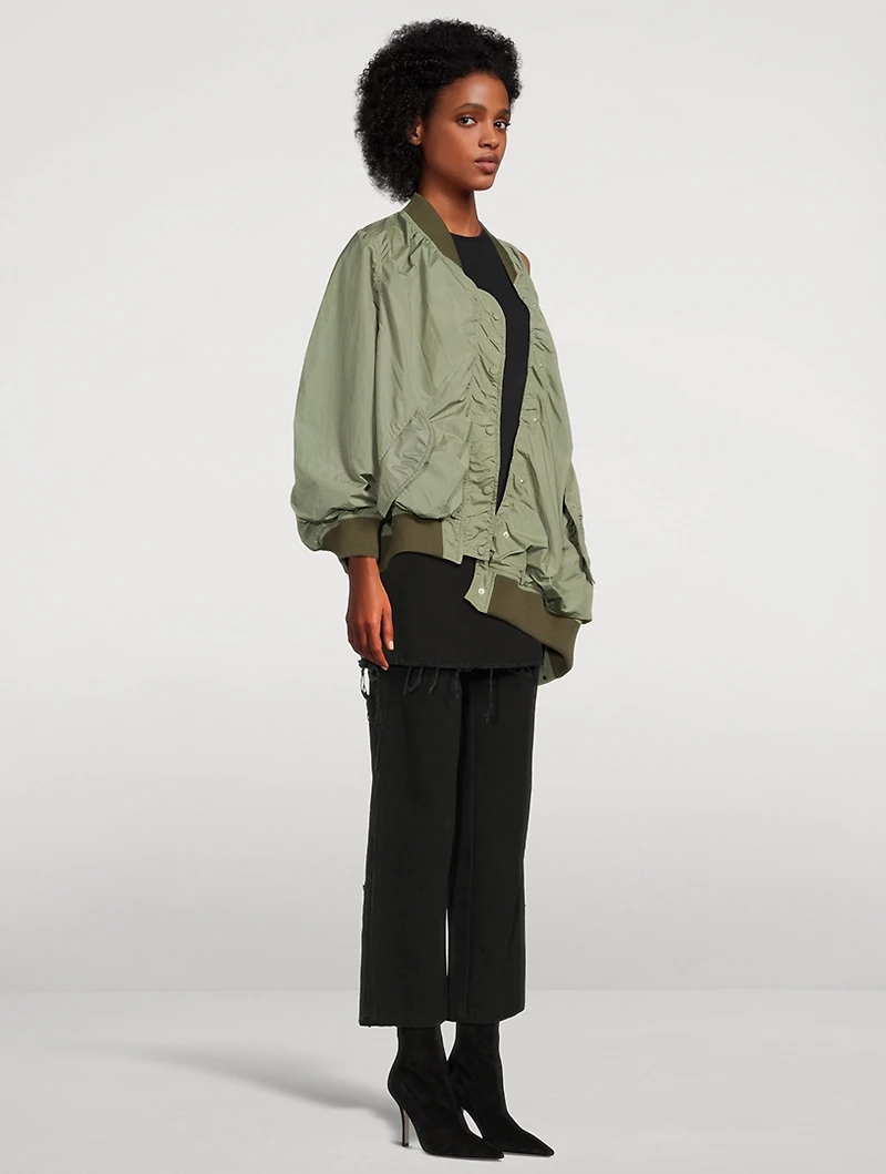 Deconstructed Oversized Bomber Jacket