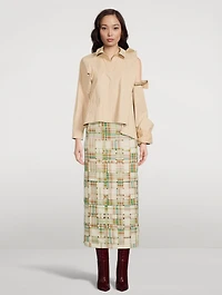Woven Maxi Skirt Plaid Print