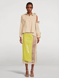 Silk And Sequin Midi Skirt