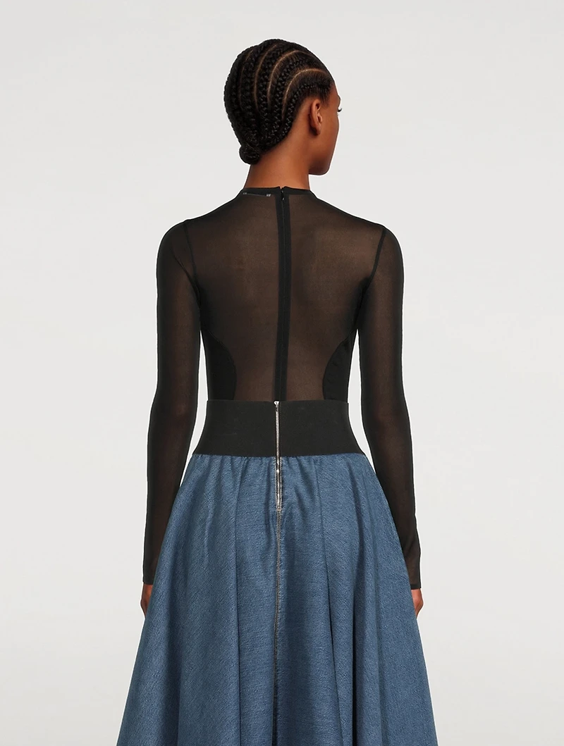 Sheer Crêpe Bodysuit