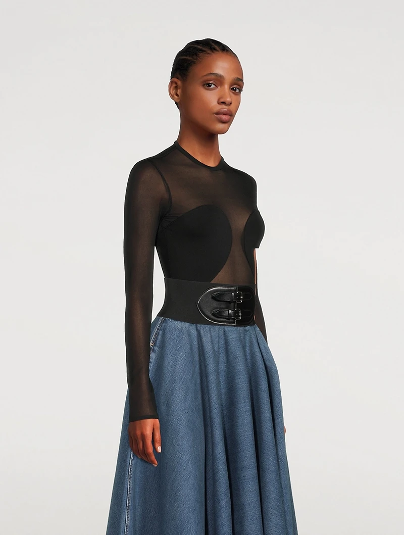 Sheer Crêpe Bodysuit
