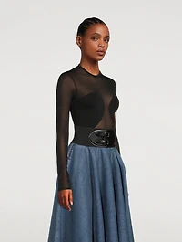 Sheer Crêpe Bodysuit