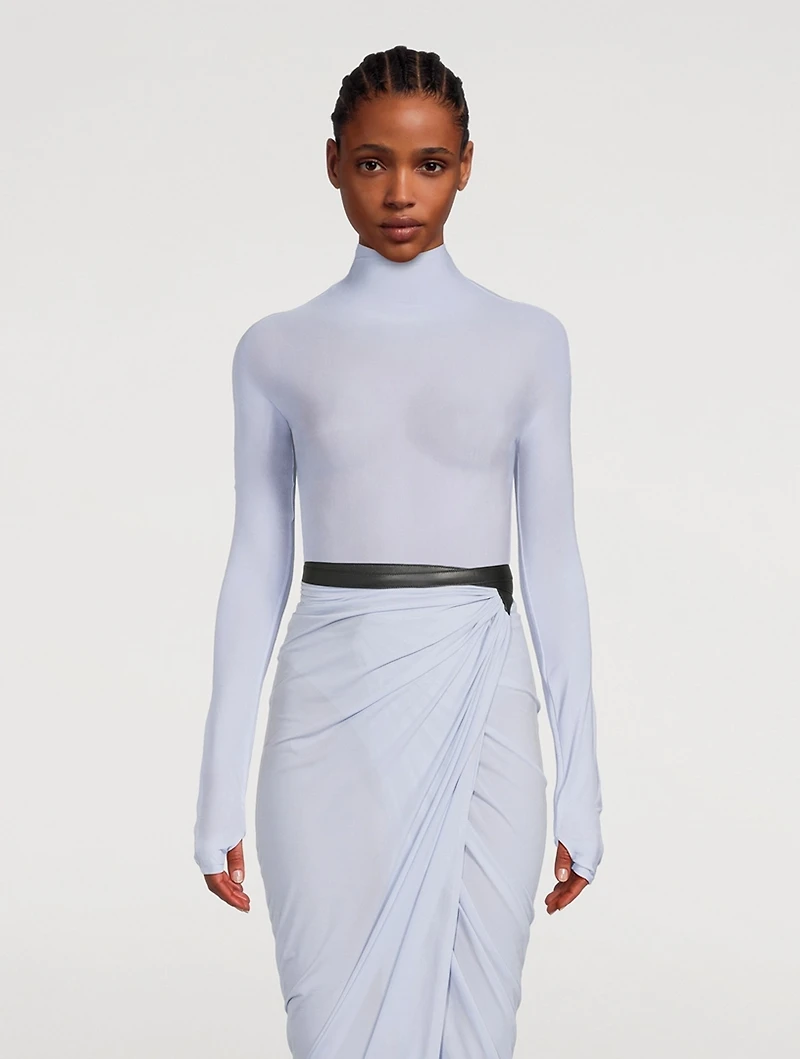 Sheer Mockneck Bodysuit