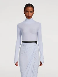 Sheer Mockneck Bodysuit