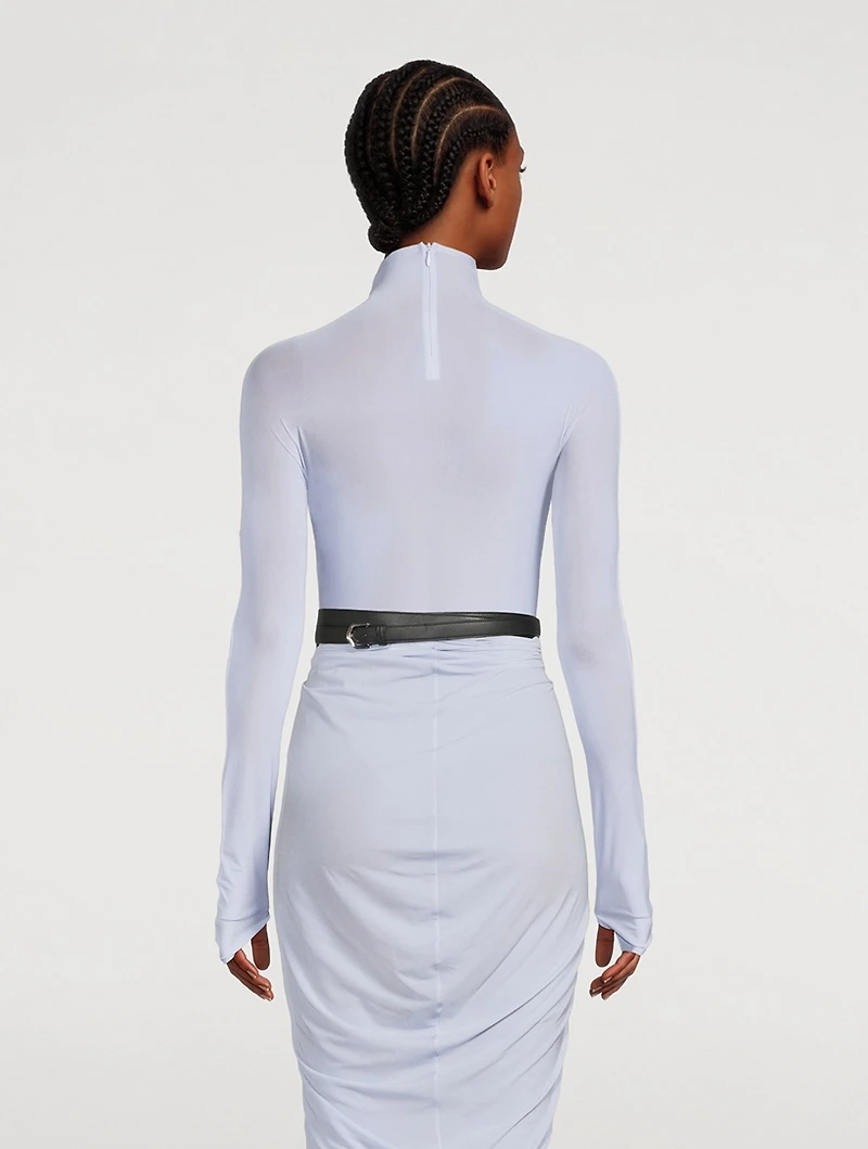 Sheer Mockneck Bodysuit