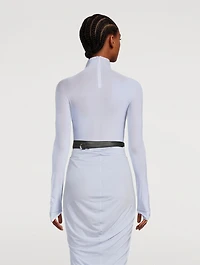 Sheer Mockneck Bodysuit
