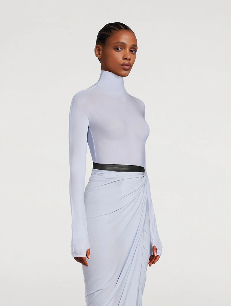 Sheer Mockneck Bodysuit